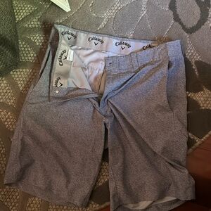 Callaway Shorts Men Size 32 Blue Gray Silver Casual Wear Stretch Pants